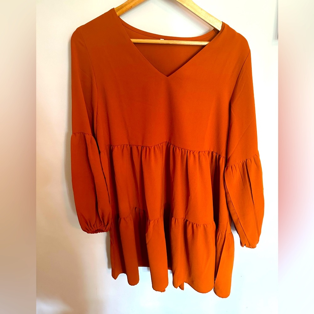 Women Summer Tunic Dress V Neck Swing Shift Dresses Size M